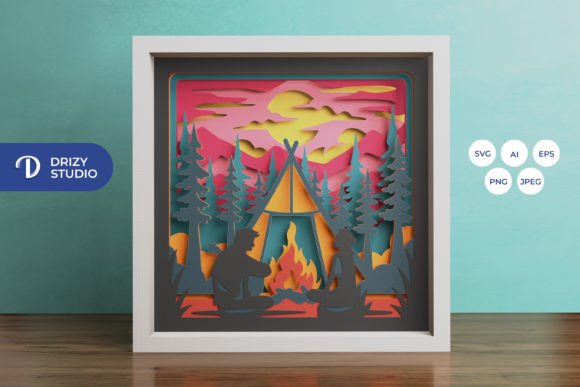 Camper Van 3D Shadow Box: A 3D SVG Review for Shadow Boxes