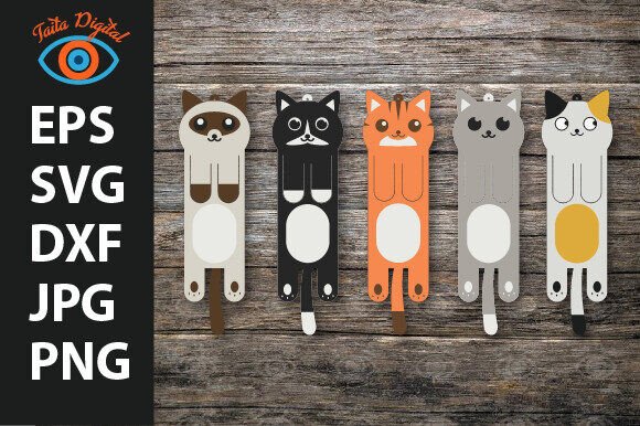 Cute Black Cat Bookmark: 3D SVG Shapes for Branding