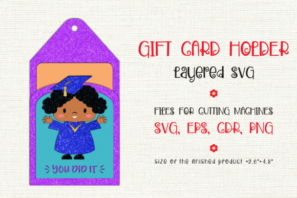 Cute Girl Graduation Gift Card Holder: 3D SVG Review