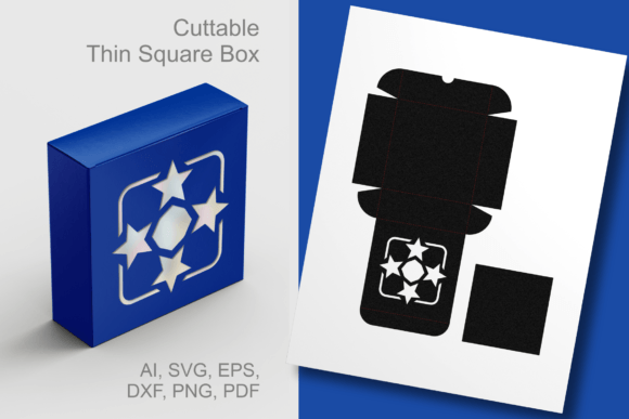 Frame with Stars Square Window Box SVG: 3D SVG Shapes Review