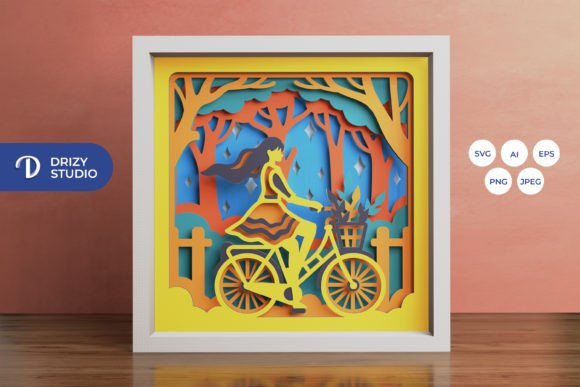 Girl Riding a Bike 3D Shadow Box: A 3D SVG Review