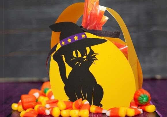 Halloween Black Cat Basket: A Designer's Review for Embroidery