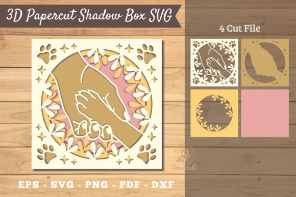 Hand Paw 3D Papercut Shadow Box SVG 10 Review