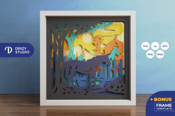 Horse in the Ranch 3D Shadow Box: A 3D SVG Review