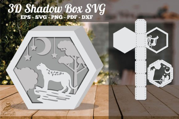 Leopard in Forest 3D SVG for Stunning Shadow Boxes