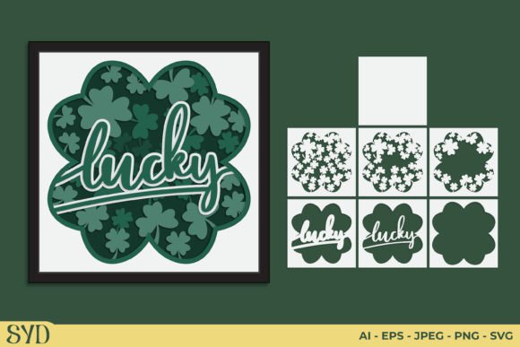Lucky with Clover 3D Shadow Box SVG Review