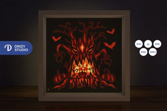 Monster Tree 3D SVG for Shadow Boxes & Crafts