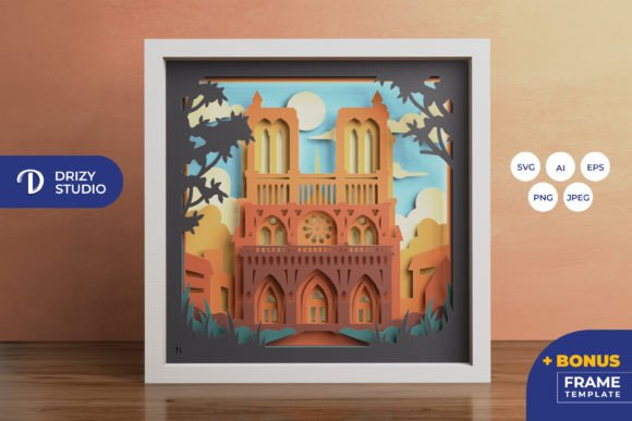 Notre Dame Paris 3D SVG Shadow Boxes Review