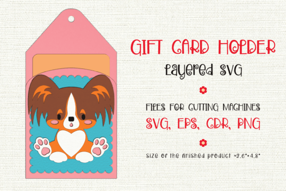 Papillon Dog Gift Card Holder: 3D SVG Shapes for Blogs