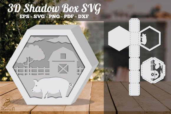 Pigs on the Farm 3D Shadow Box SVG Review