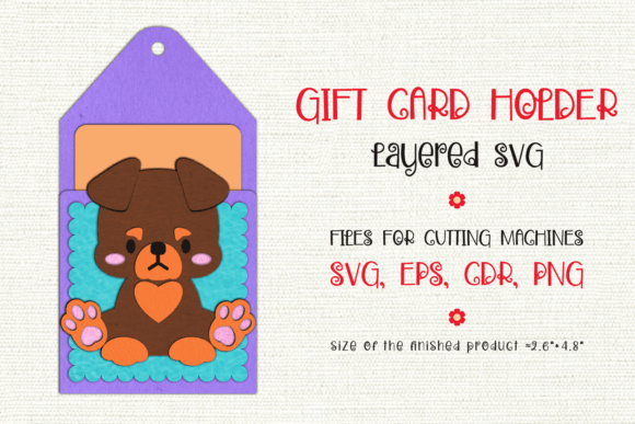 Rottweiler Dog Gift Card Holder: 3D SVG Animals Asset