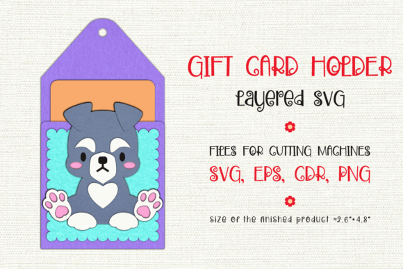 Schnauzer Dog Gift Card Holder: 3D SVG for Animals