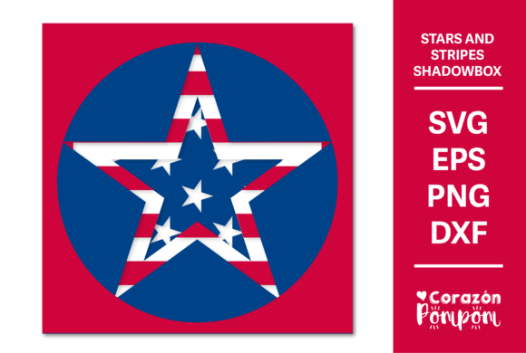 Stars and Stripes Shadowbox SVG: 3D SVG for Shadow Boxes