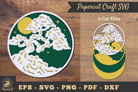 Tree 3D Papercut SVG: Elevating Shadow Boxes & Branding