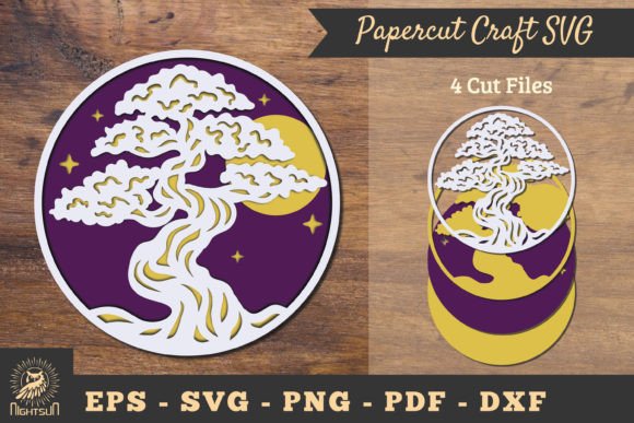 Tree 3D SVG for Shadow Boxes & Blog Graphics